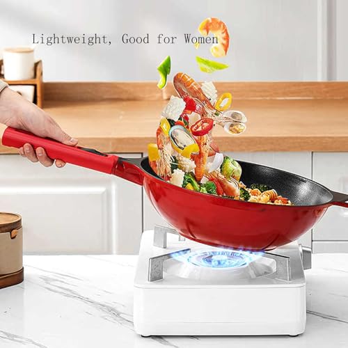 Wok de Piedra Medical 30 cm Antiadherente Rojo miniatura 3