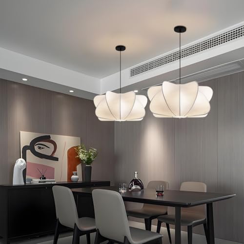 Lámpara de seda blanca decorativa para comedor y dormitorio moderno