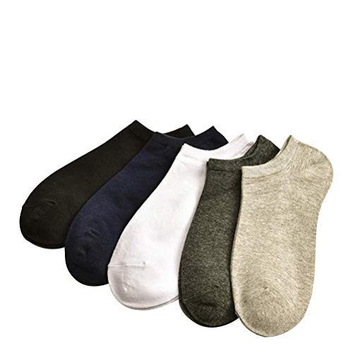 Men Ankle Socks Low Cut Causal Socks No Show Invisible Socks Pack 5 Pairs
