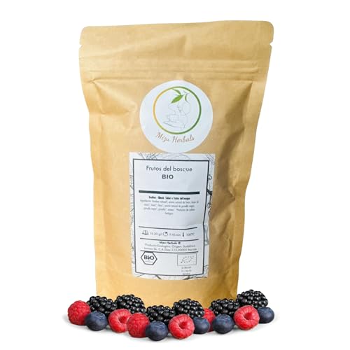 MIZU HERBALS INFUSION FRUTOS ROJOS BIO PREMIUM 100 gr (50 tazas), infusion digestiva orgánica 100% frutos del bosque ecologico y relajante, antioxidante y sin cafeina para tomar en frio o caliente