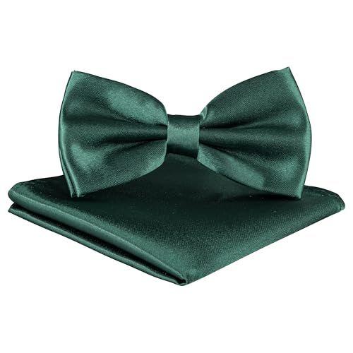 BomGuard Nœud papillon homme avec pochette – Vert foncé