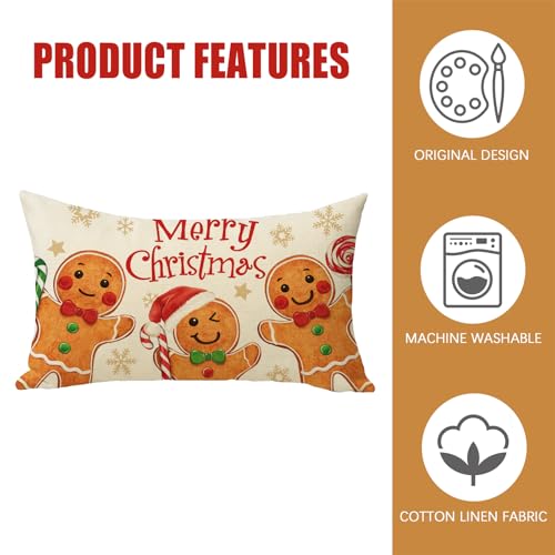 Fahrendom-Merry-Christmas-Lumbar-Decorative-Rectangle-Pillow-Cover-12-x-20-Xmas-Gingerbread-Man-Porch-Patio-Outdoor-Pillowcase-Funny-Winter-Holiday-Sofa-Couch-Cushion-Case-Home-Decor Fahrendom Merry Christmas Lumbar Decorative Rectangle Pillow Cover 12 x 20 Xmas Gingerbread Man Porch Patio Outdoor Pillowcase Funny Winter Holiday Sofa Couch Cushion Case Home Decor