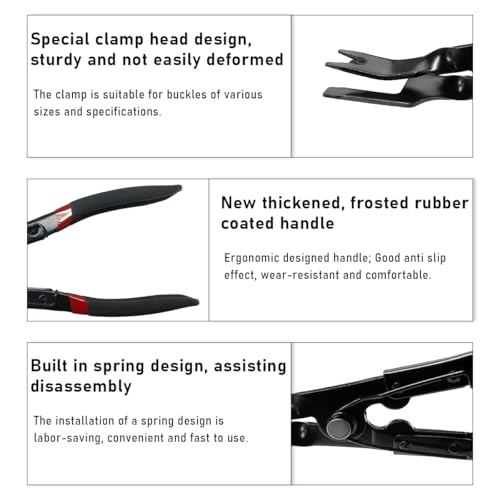 Image of Panel Clip Removal Plier, Automotive Door Panel Upholstery Trim Clips Removal Tool Pliers, Remove Push Pin and Press in Trim Clip Fasteners Lift Action Plier, Car Accessories (Black)