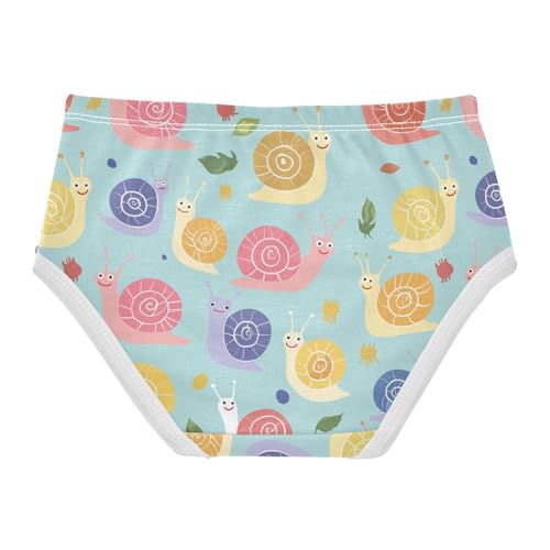 Wusikd Cute Snails Girls' Underwear Cotton Girls Briefs Soft Toddler Underwear 2T2