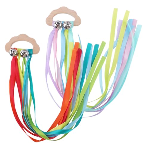 YUVKIN 2PCS holz baby spielzeug sensorischen spielzeug Sensorischen Zahnen Holz Ring Baby Spielzeug