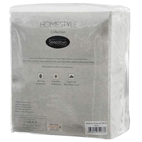 Protector de colchón acolchado Sleepdown de microfibra premium suave para cama de matrimonio 4