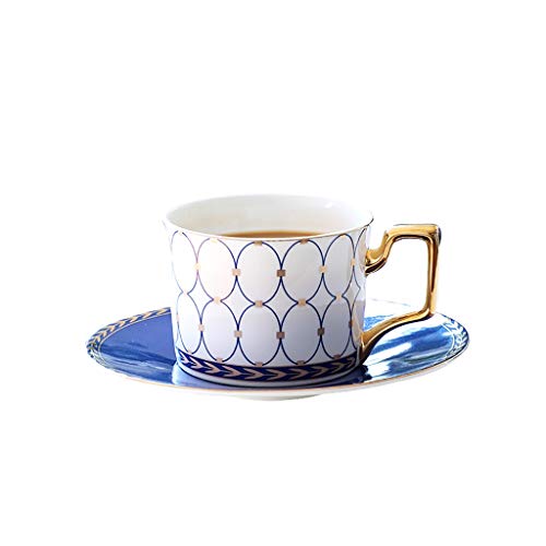 北欧プノンペンコーヒーカップセット、ホームアフタヌーンティーセット、ボウルソーサー付きホワイトカップ、8.4オンス/ 240ミリリットル (Color : Klasta (mysterious covenant))