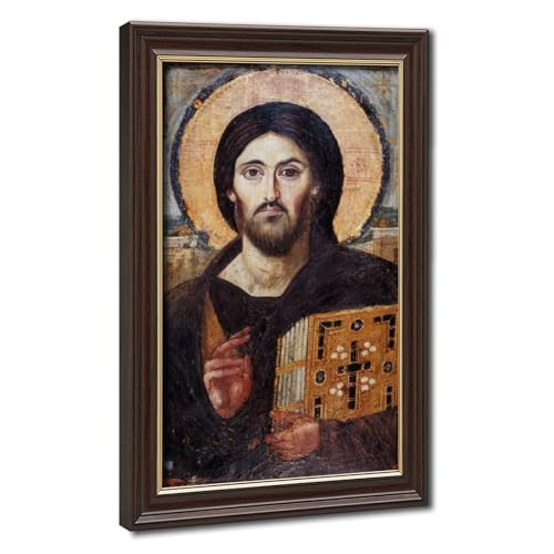 Toile Monastère Sainte-Catherine Christ Pantocrator cadre 40x60