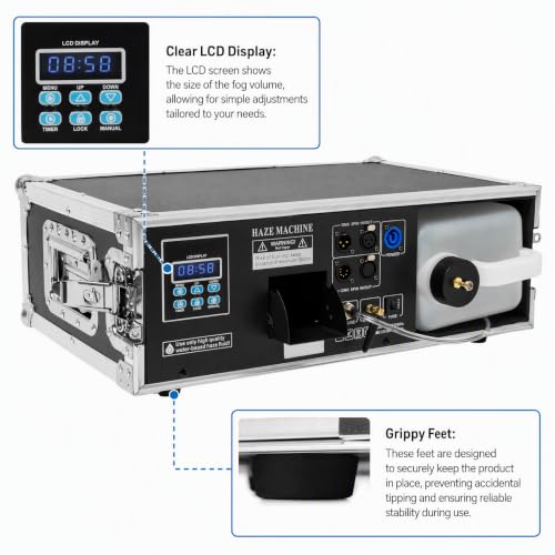 Generador de Niebla Profesional con Control Remoto, Máquina Atmosférica de 1500 W para Conciertos, Bodas y Eventos, Incluye Tanque de 3 L y Pantalla LCD miniatura 6