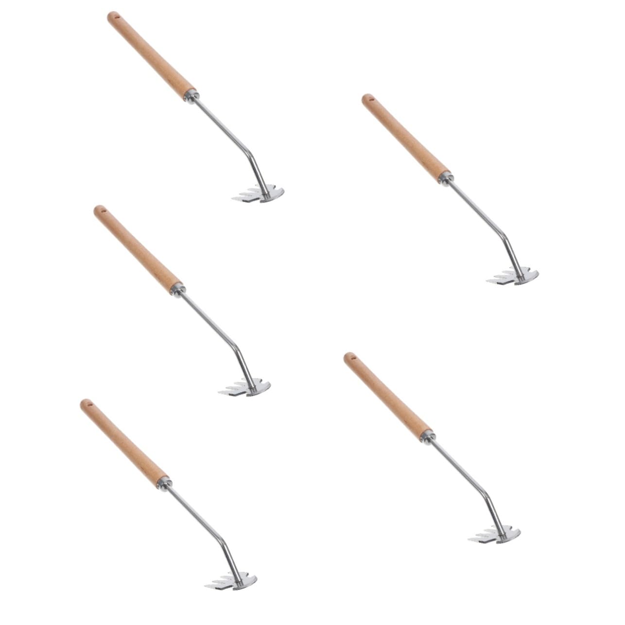 Sosoport 5stücke Ergonomischer Gartenrechen Mit Zinken Handwerkzeug Zum Jäten Multifunktionales Unkrautentfernungsgerät Für Garten Und Rasenpflege