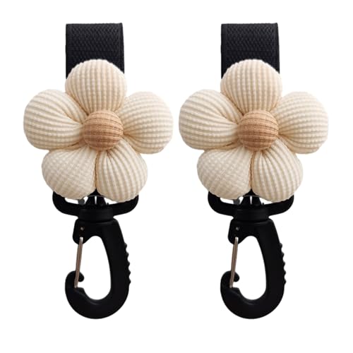 フック車椅子バッグオーガナイザークリップ乳母車ハンガー 2 個漫画の花幼児ベビーカート装飾花怒り