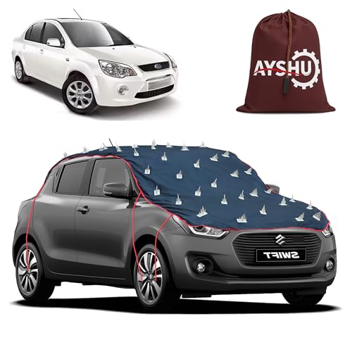 Image of AYSHU Water-Resistant Spike Car Cover for Ford Classic (2012-2015) - Protects from Dogs, Monkeys, Dust, Sunlight & UV - Full Roof Universal Fit