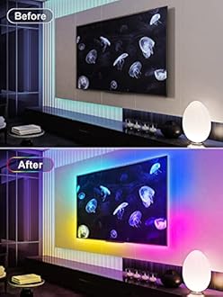 Led Strip Lights 5M Remote: USB Powered RGB Use IC Light Colour Changing and Music Sync Remote Bluetooth APP Control Dreamcolour Bright Color Lighting For Bedroom Room TV Backlight