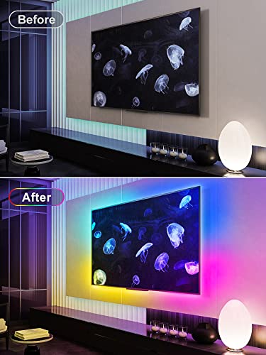 Led Strip Lights 5M Remote: USB Powered RGB Use IC Light Colour Changing and Music Sync Remote Bluetooth APP Control Dreamcolour Bright Color Lighting For Bedroom Room TV Backlight