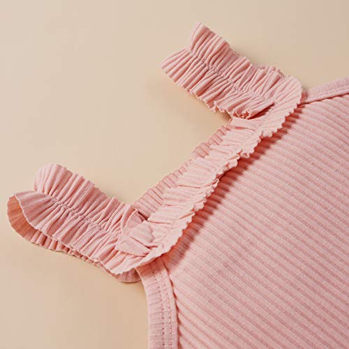 Conjunto de shorts de malha para bebês recém-nascidos, macaquinho com babados, short floral, 3 peças