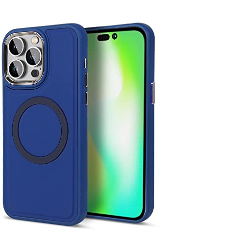 Coque silicone liquide iPhone 13 bleu magnétique pour recharger votre téléphone