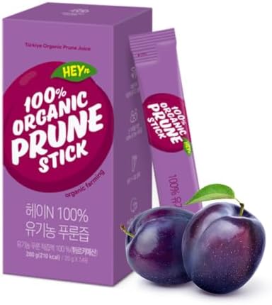 Premium Korean Organic Prune Juice Stick - 100% [Turkish Prune] | After Meal Routine | Juice Packets for Daily Fruit Drink, Water, Smoothies, Yogurt & After-Meal Routine