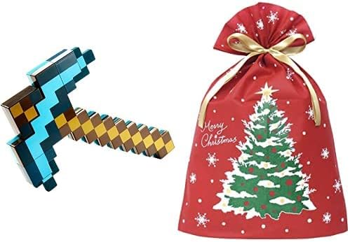 Amazon Co Jp Amazon Co Jp限定 マインクラフト Minecraft 変形武器 ダイヤモンドの剣 ツルハシ 6歳 Fcw14 インディゴ クリスマス ラッピング袋 グリーティングバッグ3l クリスマスツリー レッド Xg9 ホビー