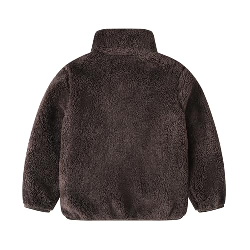 Kids Fleece Jacket Zip Up Warm Plush Coat Fall Winter Outwear Boys Girls Stand Collar Sherpa Jackets with Pockets3