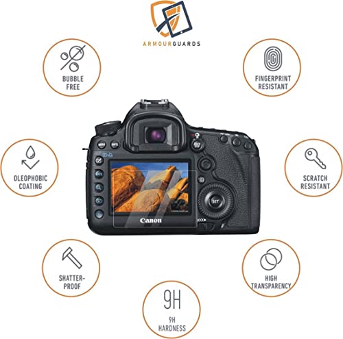 Image of ARMOUR GUARDS 9H Shatterproof Camera Screen Protector Compatible With CANON EOS 7D MARK 2 With Installation kit (Transparent) (Not a Tempered Glass it's UNBREAKABLE) (Pack of 2)