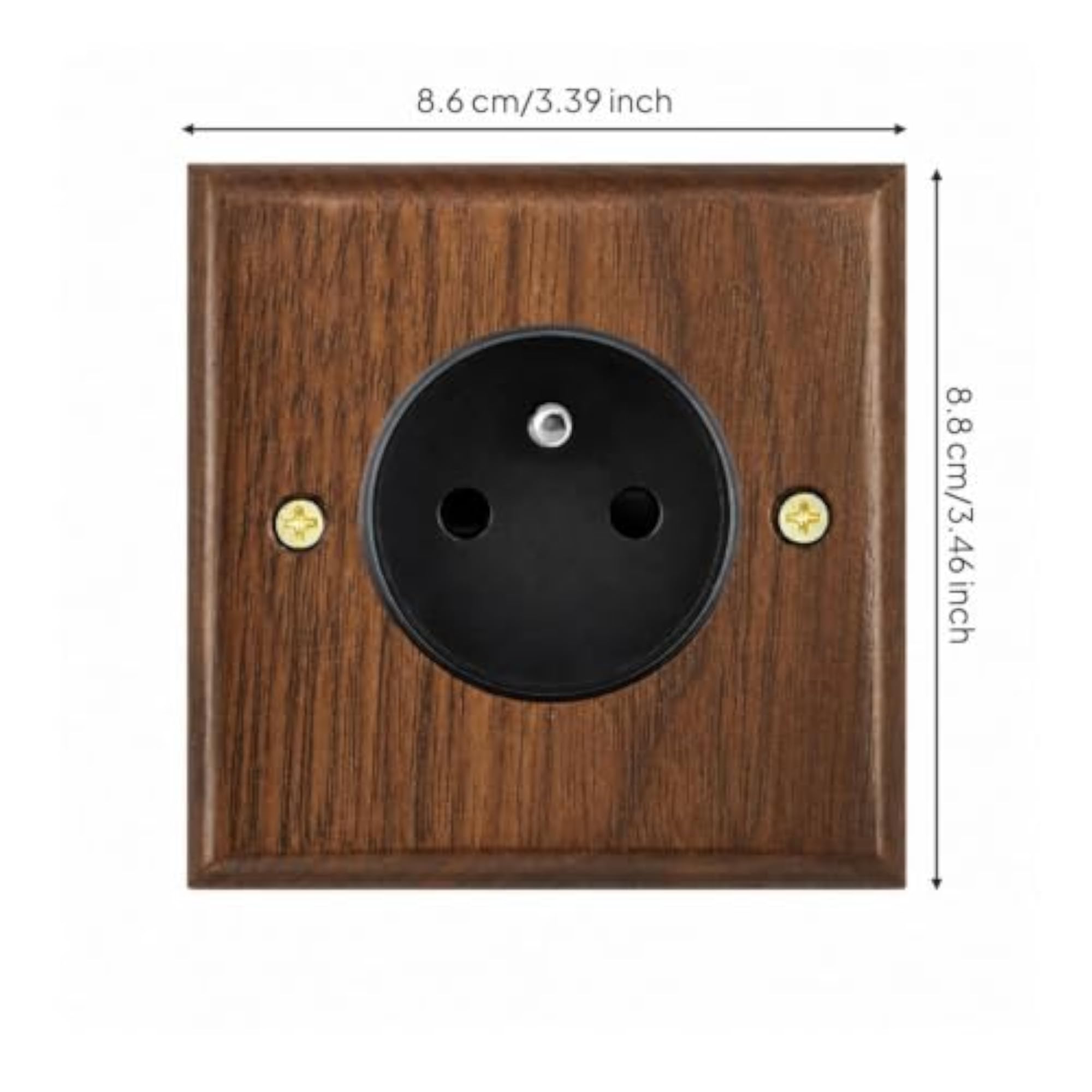 Walnut Finish Electrical Faceplate, Retro Design Aesthetic