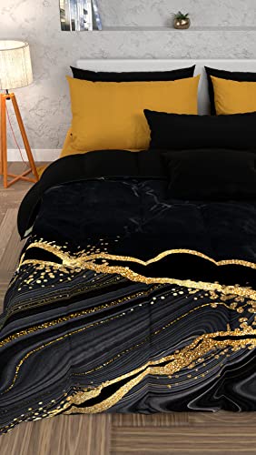 PETTI Artigiani Italiani - Trapunta, Piumone Invernale, Trapunta Invernale, Trapunta Matrimoniale Double Face Tinta Unita e Stampa Digitale Marble 07, 100% Microfibra Anallergica, Made in Italy - Image 5