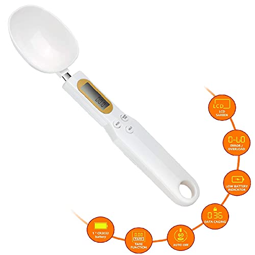 ASHICHIPRO Kitchen Food Digital Spoon Scale, Scale 1.1lb/500g(0.1g) Kitchen Tools Accessories with LCD Display Weight Measuring Food Coffee Flour Spices Medicine