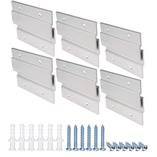 Image of French Cleat Picture Hanger, Aluminum Z Hanger Interlocking Wall Mounting Bracket Hardware Kit Z Clips for Hanging Wall Painting, Mirrors, Panels, Artwork, Cabinet, Whiteboard