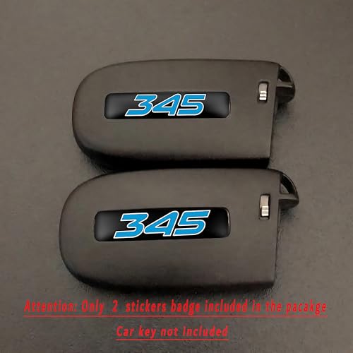 Image of TOOLEPIC for Dodge Challenger Charger Durango and Jeep Grand Cherokee Key fob Badges 2015-2024-Set of 2 - Finest Stickers Inlays Emblems Accessories for 345 Hemi, Ideal for Decals - Baby Blue