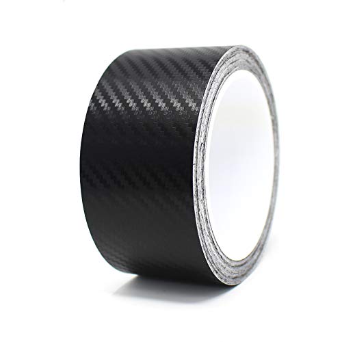 Finest Folia 10 Meter (1,79€/Meter) Zierstreifen Auto Motorrad Boot Modellbau Farbauswahl Dekorstreifen Seitenstreifen Klebestreifen (Carbon Schwarz, 50mm Breite)