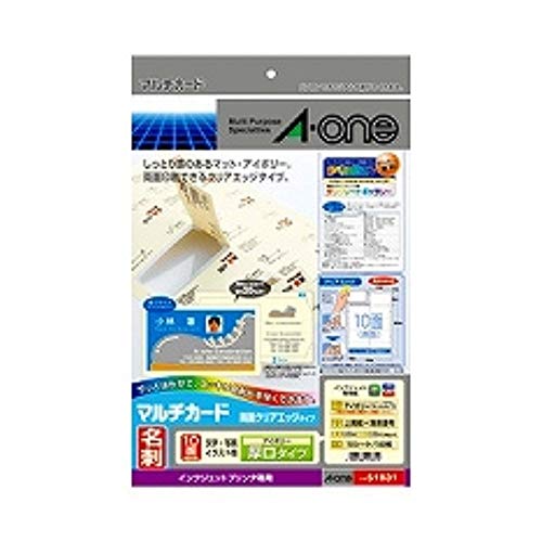 Amazon | エーワン マルチカード 名刺10面 両面クリアエッジタイプ 厚