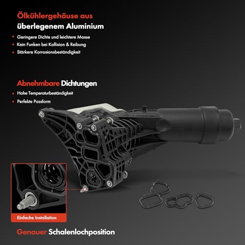 Frankberg Ölkühler Motoröl Kompatibel mit 3er G20 G28 G80 320i 2019-2024 5er F90 G30 520i 2017-2023 X3 F97 G01 sDrive20i xDrive20i 2017-2024 Replace# 11428580414