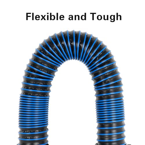 Image of 15FT RV Sewer Hose, EXTREME Heavy Duty 24 Mil TPE Material for Abrasion Resistance and Crush Protection, Camper Sewer Hose Kit with Pre-Attached Bayonet Fittings, 4-in-1 Adapter Elbow, Blue