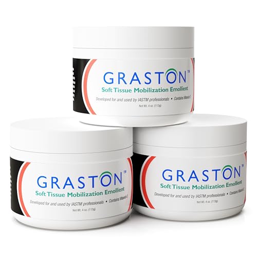 Image of Graston Technique Vitamin E Emollient Massage Cream, 4oz, IASTM, 3-Pack | Massage lotion for physical therapy, enriched emollient formula