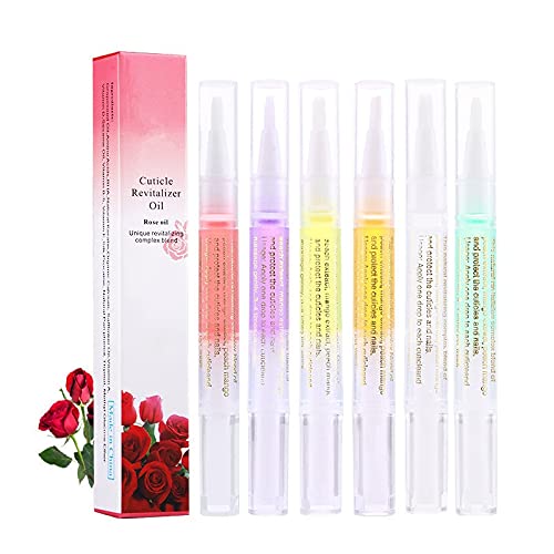SULLMAR, 6Pcs Nail Cuticle Oils Nail Nutrition Oil Pen Nail Treatment Pen 6 Smell Cuticle Revitalizer Prevent Agnail Nourish Skin