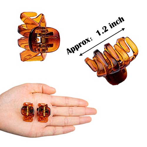 Cobahom 12 Pcs Small Hair Claw Clips 1.2 Inch Plastic Hair Clips For Thin Hair No-Slip Mini Hair Clip Hair Styling Accessories For Women And Girl (Brown) #TOP2