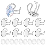 UNICRAFTALE 10 Sets Ovale En Acier Inoxydable Composants de Bagues À Cabochon Vierges Plateaux Bélières À Bracelet Ouvert Avec Plateaux de Bagues À Base Plate Longue de 19mm pour Création de Bijoux