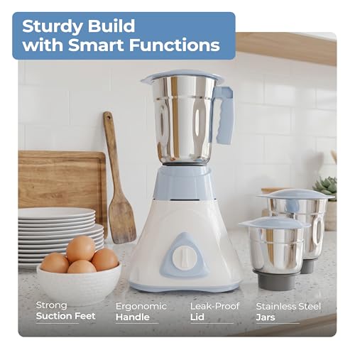 Image of Lifelong 500W Mixer Grinder with 3 Jars | Liquidizing(1.2L), Wet Grinding(0.85L), Chutney(0.4L) |Stainless Steel Blades, 3 Speed Settings with Pulse | Mixie Blender for Smoothies, Fruit Juice & Purees