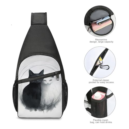 Bolso Bandolera Deportiva para Senderismo con Dos Gatos miniatura 5