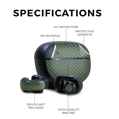 Image of Carbon Fiber Skin Compatible with Bose Ultra Open Earbuds - Solid Olive - Premium 3M Vinyl Protective Wrap Decal Cover - Easy to Apply | Crafted in The USA by MightySkins