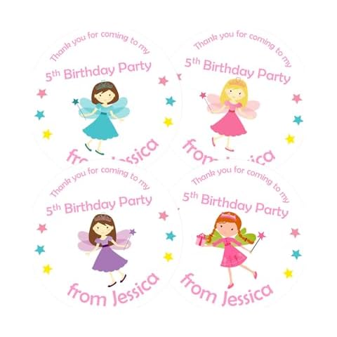 Personalised Fairy Princess Birthday Stickers Cover