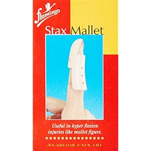 Flamingo Stax Mallet Finger Splint – Tape Complete Support Care Kit Finger Brace Protector Fracture Immobilizer (X-Large), Beige