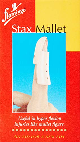 Flamingo Stax Mallet Finger Splint – Tape Complete Support Care Kit Finger Brace Protector Fracture Immobilizer (X-Large), Beige
