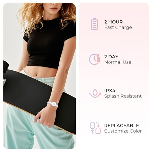 Long Distance Touch Bracelets, Light up & Vibration for Love - Pair of Couples Bracelets Long Distance Relationship Gifts for Girlfriend, Mother-Daughter, Sisters Bluetooth APP Set Up Pairing Jewelry4