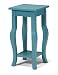 Kate and Laurel Lillian Wood Pedestal End Table Curved Legs with Shelf, Teal