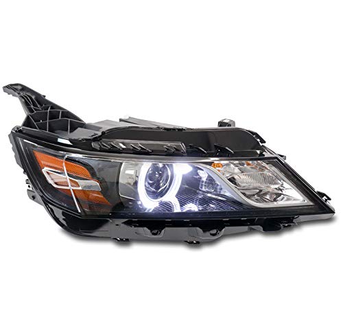 ZMAUTOPARTS LED Halo Projector Headlight Chrome Passenger Compatible with 2015-2020 Chevy Impala [For Factory HID/Xenon]