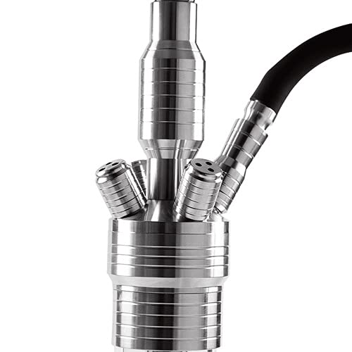 JYXZM Edelstahlhuka, Premium-Glas Shisha-Hukahn-Kit mit Silikonschlauch und Hukahn-Lehm-Schüssel Set, 100… – Bild 6