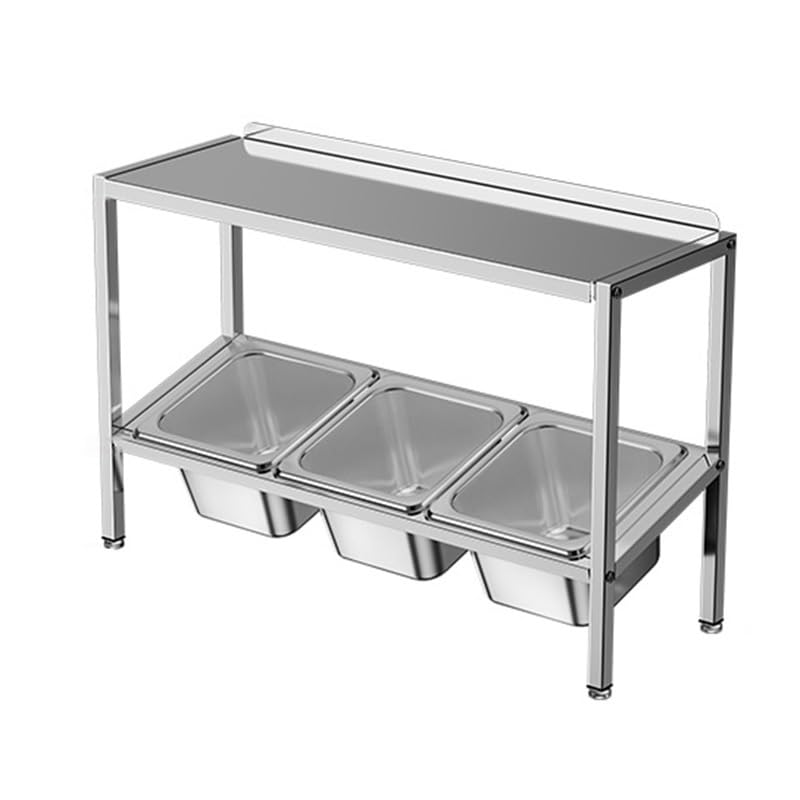 XCSCUK Estante de especias para pizza, dispensador de condimentos de acero inoxidable, organizador de salsas, para salsa de buffet y frutas (plata a)