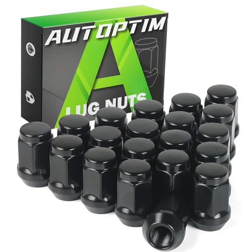 Image of AUTOPTIM M12x1.25 Lug Nuts - Replacement for 1993-2021 Nissan Altima, 1988-2021 Nissan Maxima, 2004-2019 Nissan Titan, 20PCS Black One-Piece Closed End Bulge Acorn Cone Seat Aftermarket Wheel Lug Nut