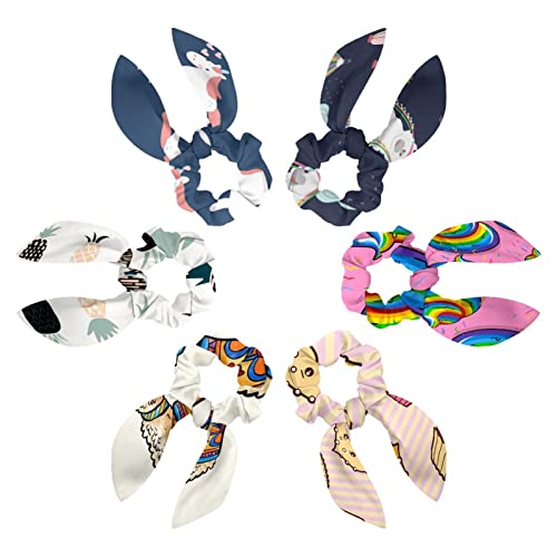 Chouchous pour cheveux élastiques nœud oreilles de lapin motif animal alpaga cactus pour filles